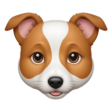 a fully white jack russell the size of a kelpie with light brown ears and a light brown patch on one eye sticker