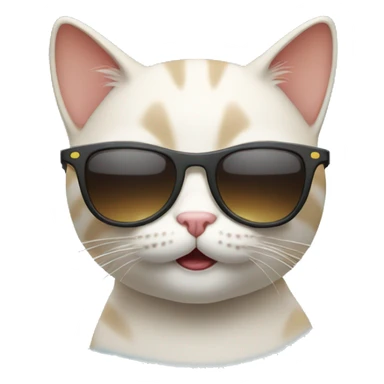 Cat with sunglasses say yeah sticker