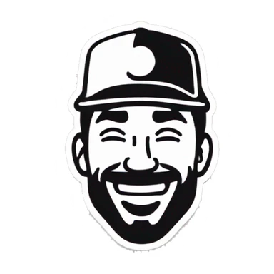 man with cap on winking  sticker
