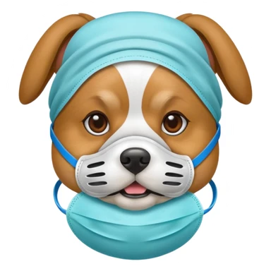 dog Wearing Medical Mask sticker