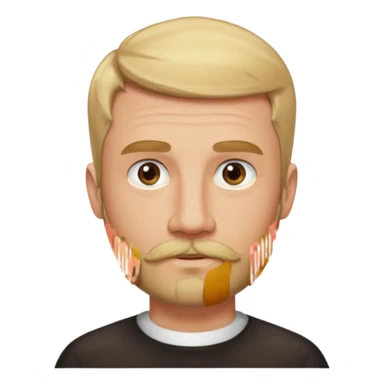 short blond hair clean cut mustache and beard 5ft 9 140lbs titian sticker