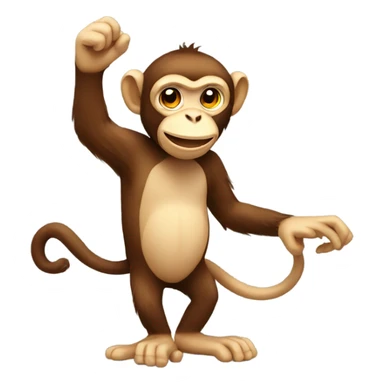 Monkey raising his hand  sticker