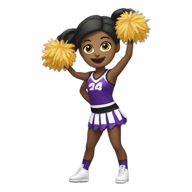 Cheerleader in black and purple sticker