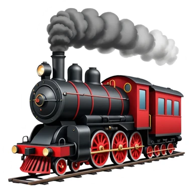 straight on view of an old-fashion steam train coming down the tracks sticker