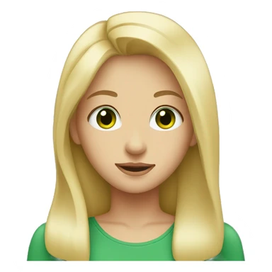Blonde girl with green eyes wearing a basic top sticker