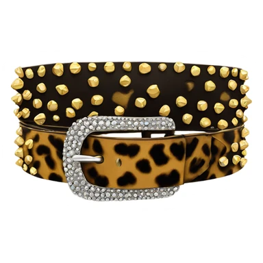 Studded leopard print belt sticker