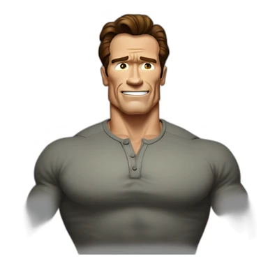 arnold schwarzenegger cartoon wearing henley sticker