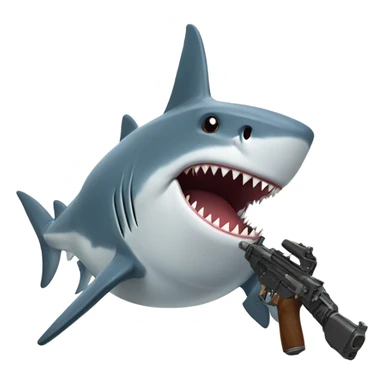 Shark with gun sticker