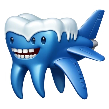 Plane Tooth made of dark blue wax sticker