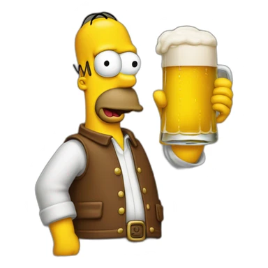 Homer simson qui bois de la bière sticker