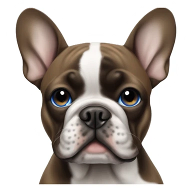 black french bulldog, 1 blue eye, 1 blue and brown eye mixed sticker