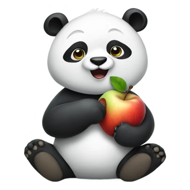 PANDA EATING A APPLE sticker
