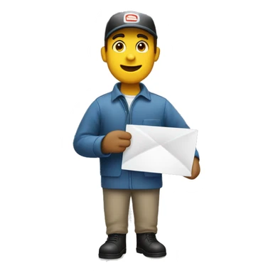 small full-body mailman holding a flyer  sticker