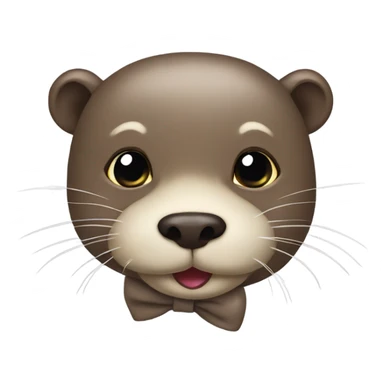 Otter with bow sticker