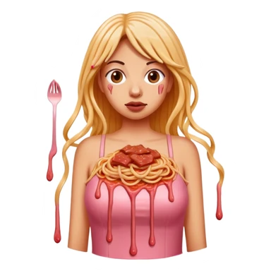  SPAM meat melted pink dripping sauce spaghetti dress monalisa portrait sticker
