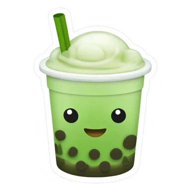 Matcha boba tea sticker