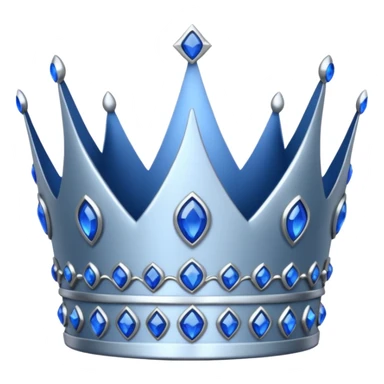 silver crown with blu gems sticker