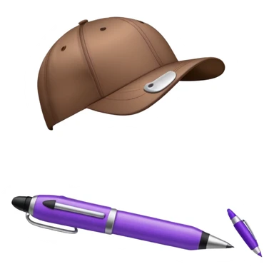 A plastic brown ball cap and the long rectangle purple. (With a pen) And looks like a BFDI style sticker