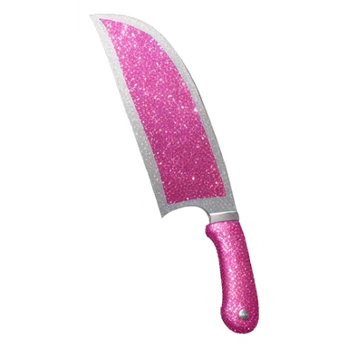 pink sparkly glitter knife sticker