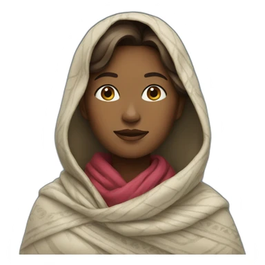 a woman in a shawl sticker