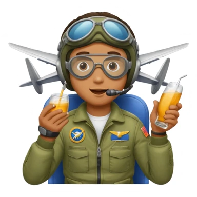 Man eating a plane while flying sticker