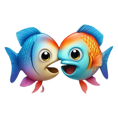 Two fish love each other  sticker