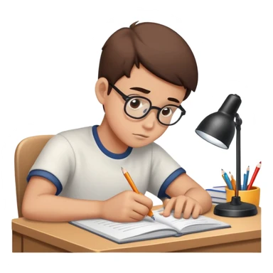 Pen doing homework sticker
