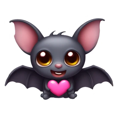 cute bat with heart eyes  sticker