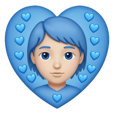 Head 🥰of love with blue hearts sticker