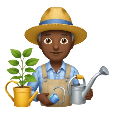 dark skin grandfather gardener sticker