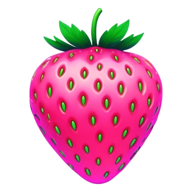 neon cyberpunk style strawbarry sticker