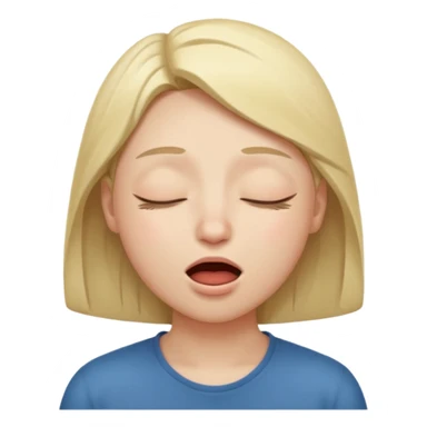 A person closed eyes with his mouth open sticker