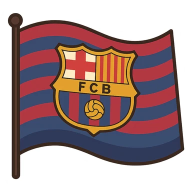 flat toon style Barcelona FC (Barça) flag sticker