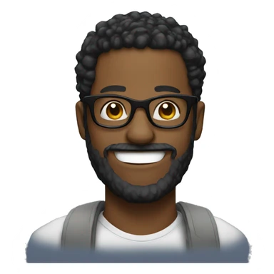 black man face beard glasses laughing sticker