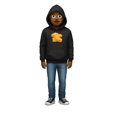a black hoodie that says nuggets  sticker