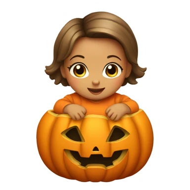 Baby girl inside pumpkin sticker
