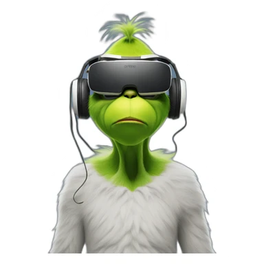 Grinch in vr headset Full-Body Portrait sticker