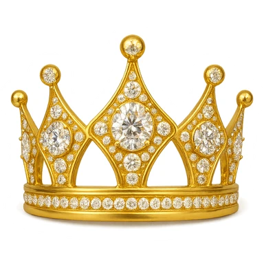 crown with a golden yellow base, only sparkling gems, no butterflies sticker
