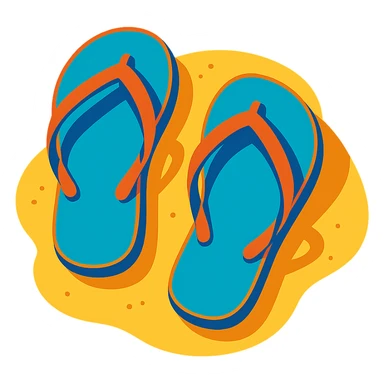 summer flip flops on sand relaxed sunny style sticker