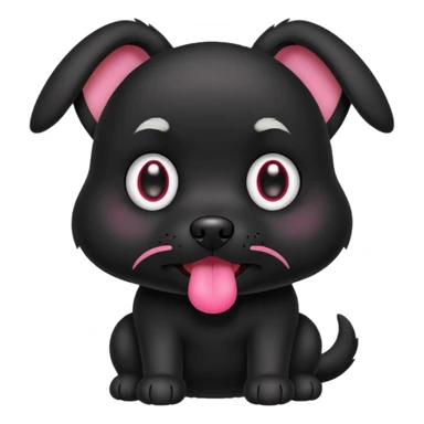 a little cute black dog saying "默默哒" sticker