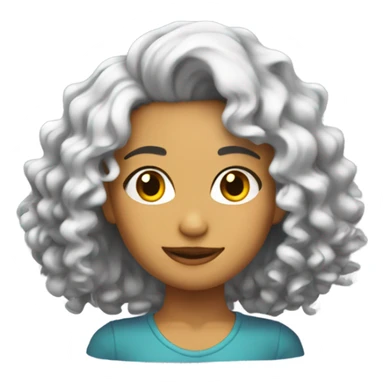 Chica morena con pelo rizado sticker