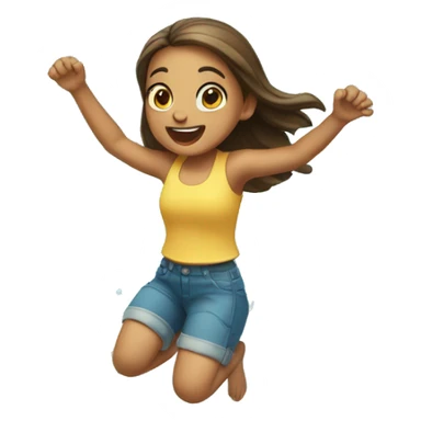 girl fish  jumping out of water sticker