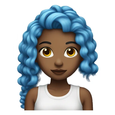 Ragazza capelli blu e piercing sticker