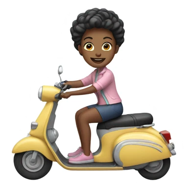 Betty riding a scooter sticker
