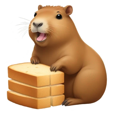 Happy Capybara with bread sticker