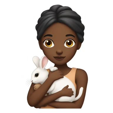Black girl with a brown bunny sticker