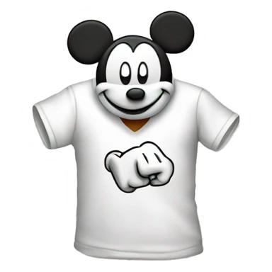 white t-shirt with Mickey head in hand drawn style  sticker