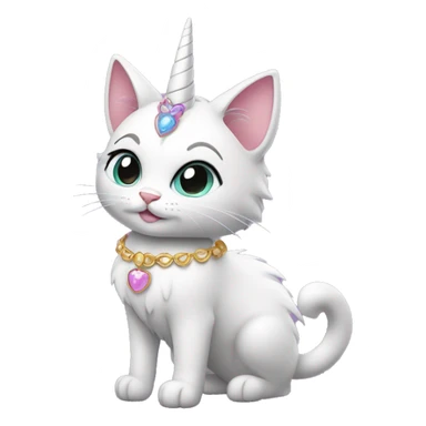 Magical princess-cat with unicorn horn and necklace full body sticker