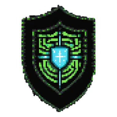 protective shield with binary code pattern and magical energy field sticker