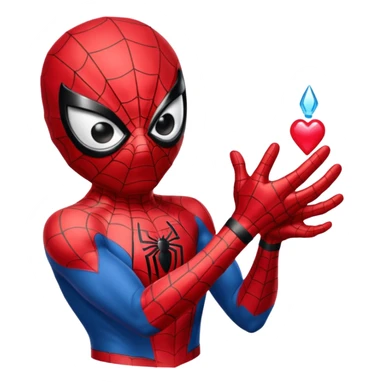 Spiderman qui met une bague a hello kity sticker